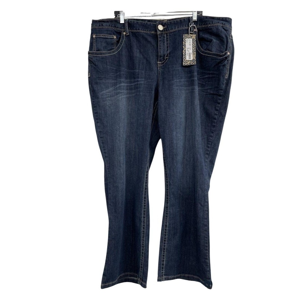 Maurices Women 24 Short Dark Wash Bootcut Denim Jeans Blue Cotton Stretch NWT